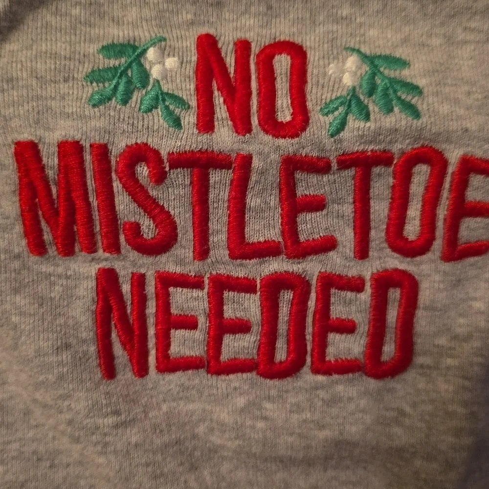 Just One You‎ Baby 9M Embroidery Christmas Long Sleeve Gray Red One Piece